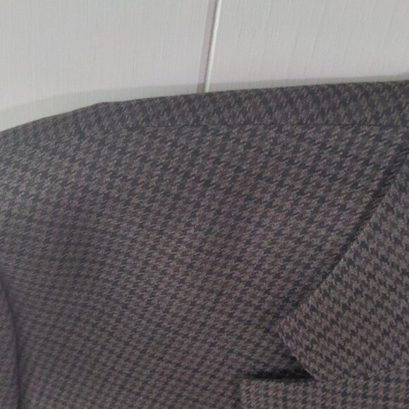 Ralph Lauren Sports Coat Men's 46L Brown Houdstooth Wool Elbow Patches Academia - Picture 2 of 14